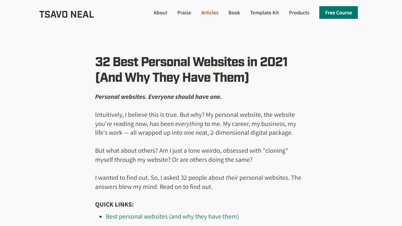 32 Best Personal Websites in 2021 (And Why They Have Them)
